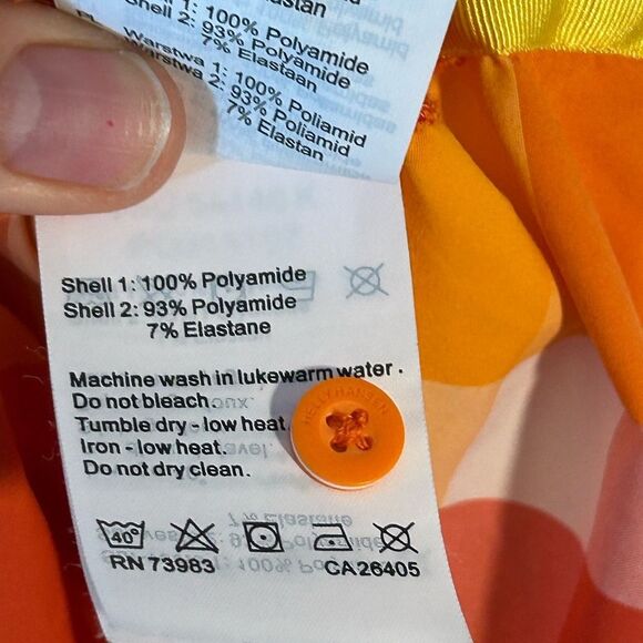 HELLY HANSEN MENS BUTTON FRONT SHIRT XL ORANGE white PLAID CHECK short sleeve - Picture 8 of 13